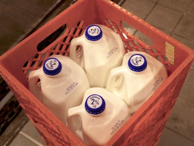 Umpqua milk in an Umpqua milk crate.