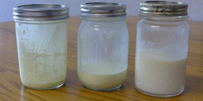 Milk jars from customer households – one of which tested positive for E. coli O157:H7.