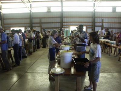 Group meals were self-served 3 times each day in a converted barn.