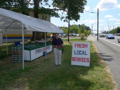 Traceback: Dr. Tourdjman and team visit a local berry stand.