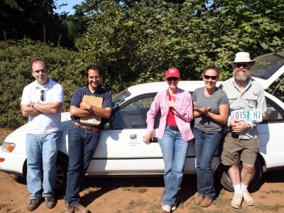 Some of the crew after a day of collecting feces.